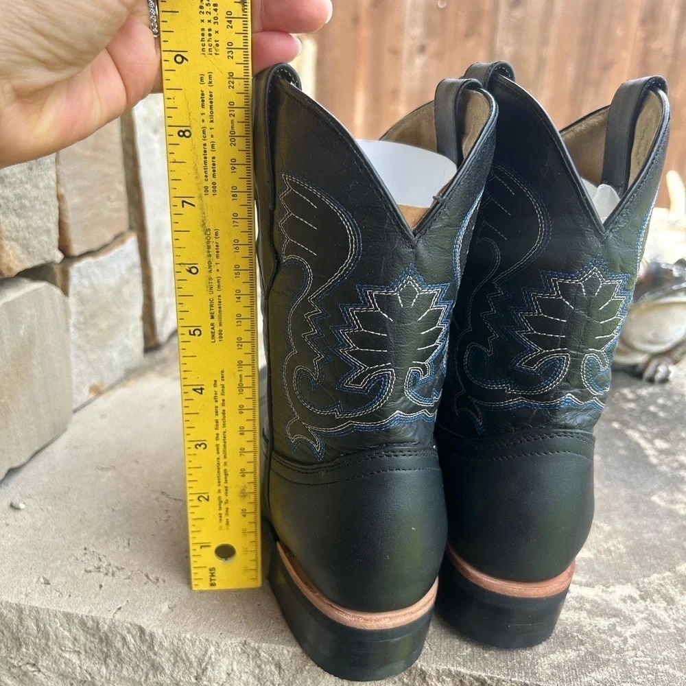 Cowboy kids black leather western Rodeo boots NWB Sz-21 (US‎ 2) locBB